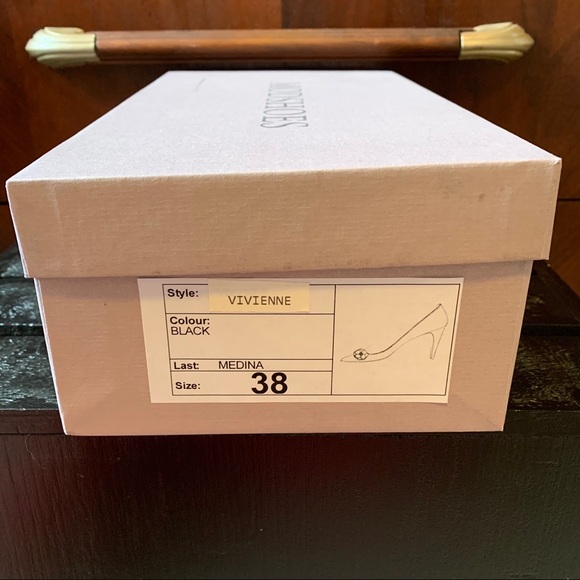 NWT UK Mod Shoes Vtg Repro Black Heels - Picture 6 of 6